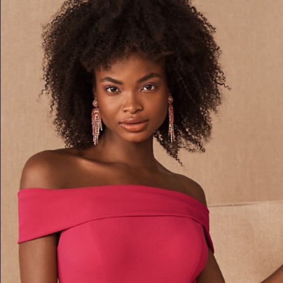 NWT BHLDN THOMPSON OFF-SHOULDER CREPE DRESS Z414-6 - Picture 3 of 6